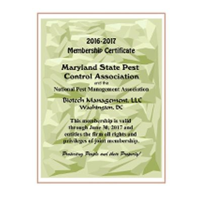 Maryland State Pest Control Association Certification